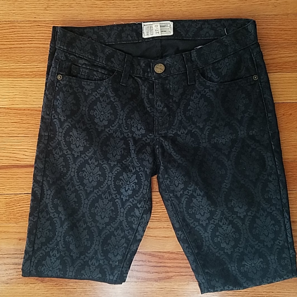 Current Elliot Brocade ankle skinny stretch  jeans